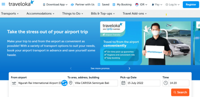 Bali Airport Pickup Traveloka online