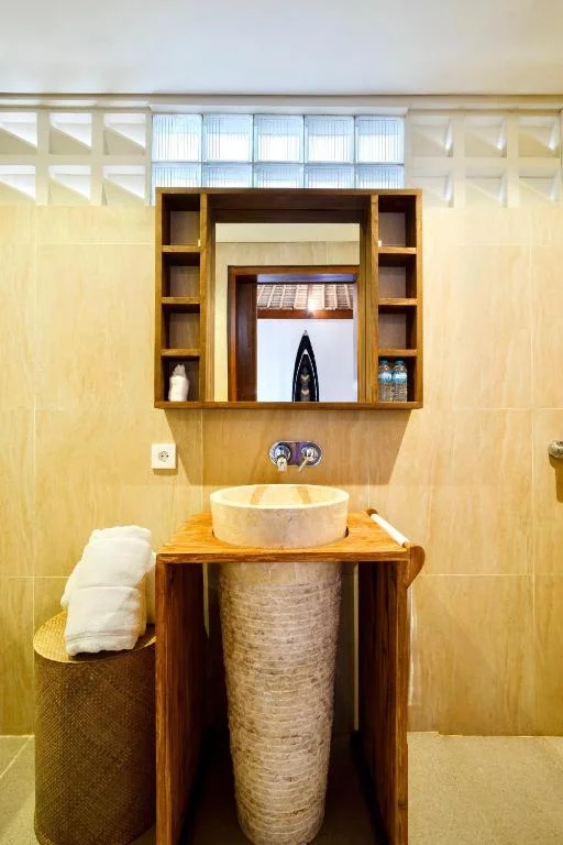 Bathroom 2 at Villa Carissa with shower and marble hand wash sink