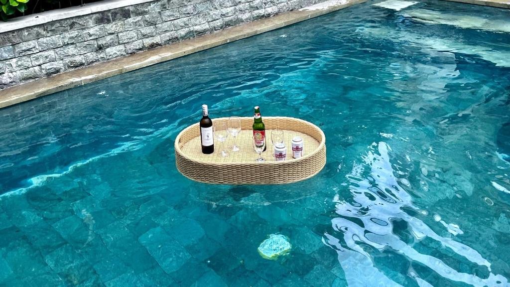 Enjoy the luxury of floating drinks in your private pool, ensuring a serene and exclusive experience