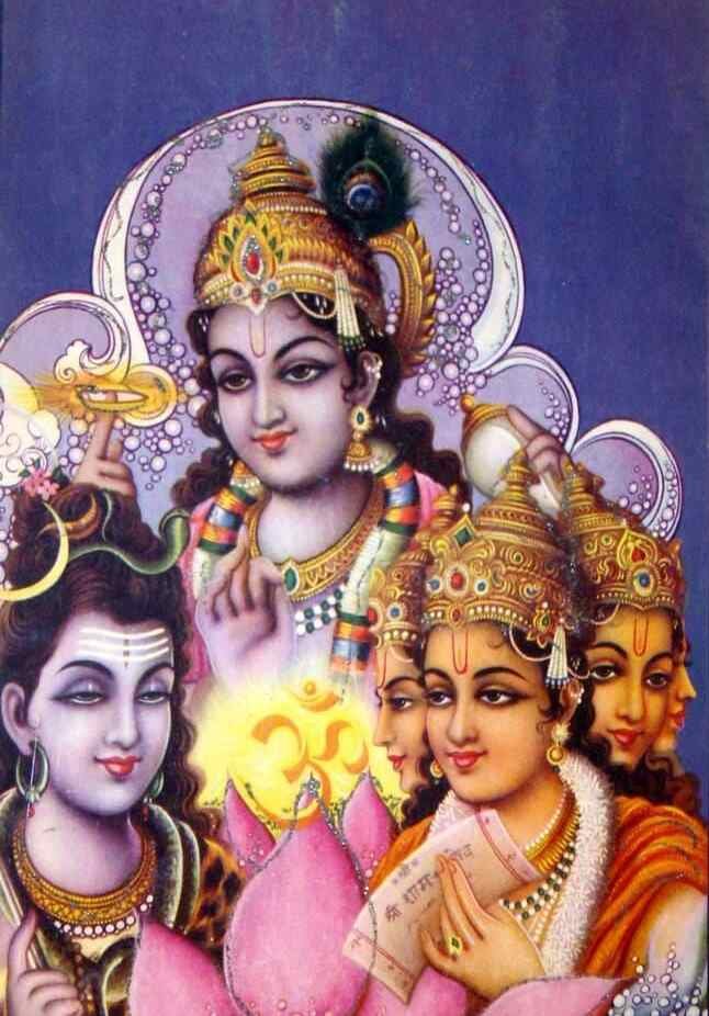 Trimurti hindu gods and goddesses in bali